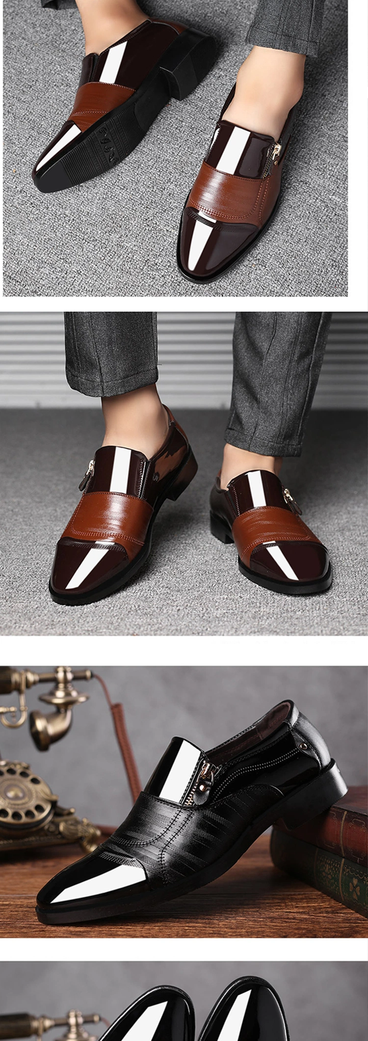 New Large Size Men Business Shoe Formal Leather Shoes Mens Comfortable Slip-on Casual Wholesale Men′ S Dress Shoes